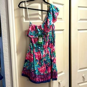 Lily Pulitzer one-shoulder Romper size S.